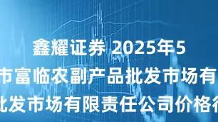 鑫耀证券 2025年5月4日临夏市富临农副产品批发市场有限责任公司价格行情